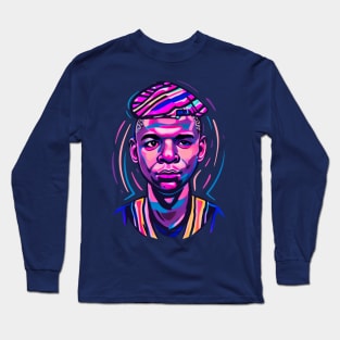 Kylian Mbappe popart Caricature Long Sleeve T-Shirt